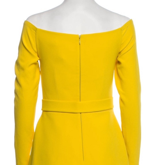 Safiyaa crepe knit top yellow us4 off shoulder - Picture 2 of 3